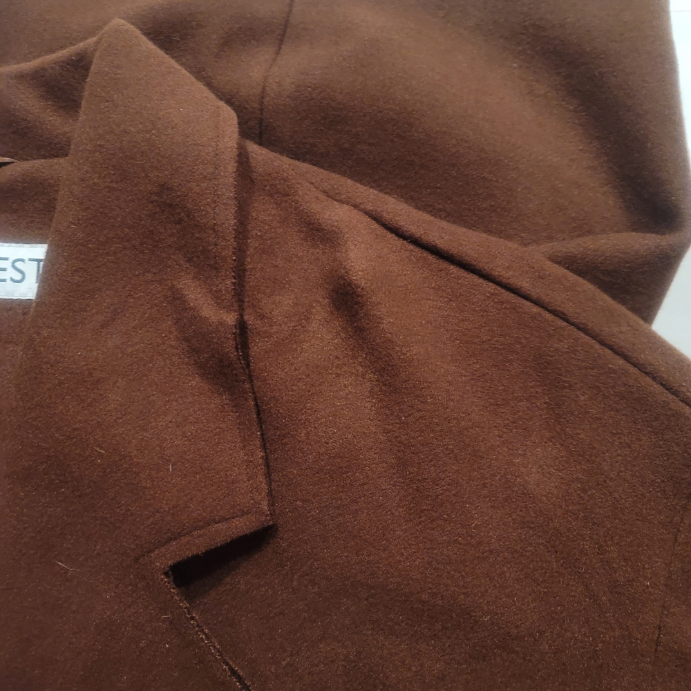 Nine West Women's Rust Brown Relaxed Fit Wool-Blend Coat Size M 23x36 - Picture 3 of 5
